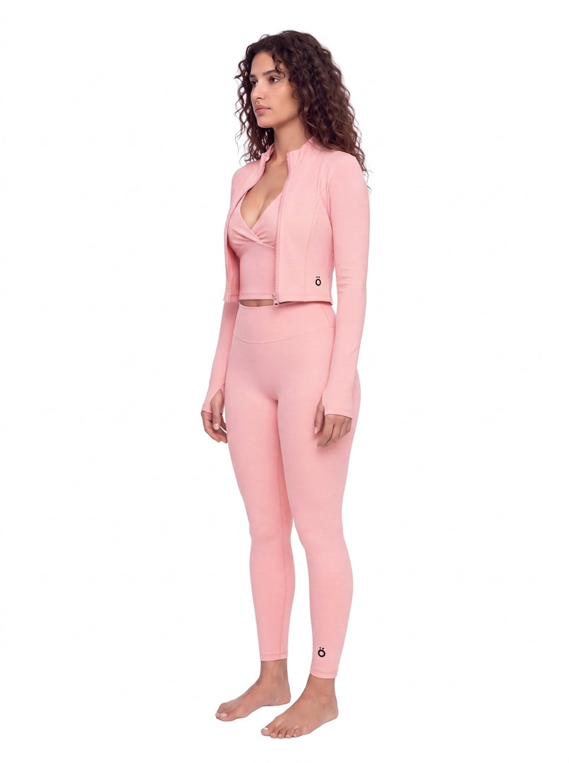 Albina + Arcadia + Honora Cropped Top and Jacket & Leggings 3 Piece Yoga Matching Set