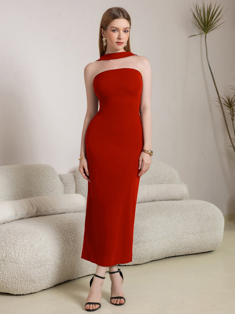 Halter Backless Split Bodycon Long Dress | Prom Dress, Formal Dress