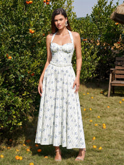 Halter Embellished Button Ruched Maxi Dress | Prom Dress, Formal Dress