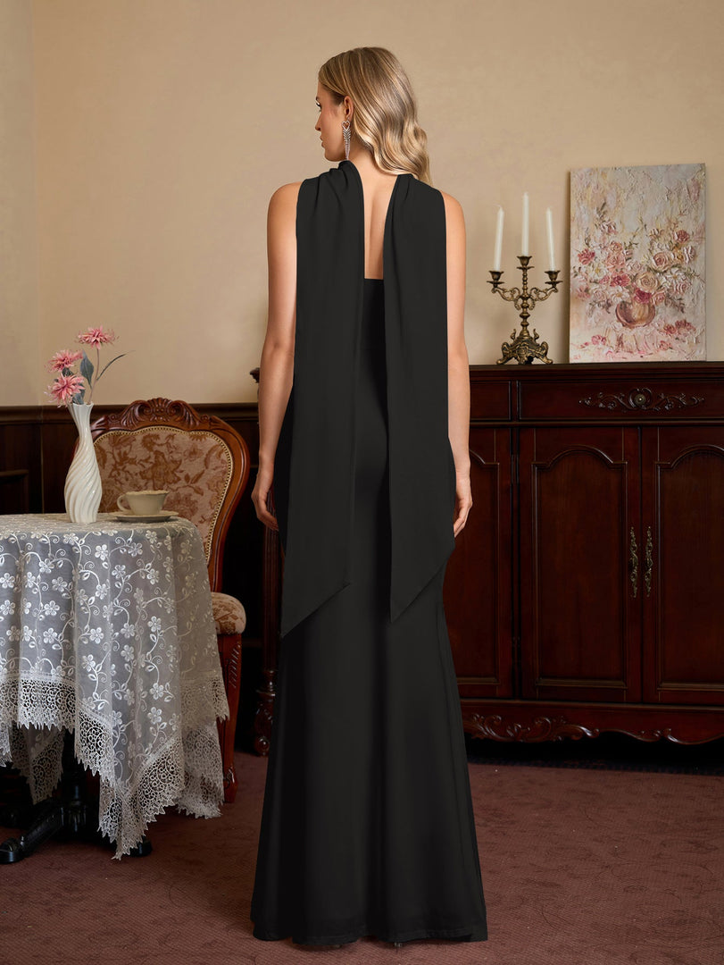 Hanging Neck Ribbon Backless Solid Tube Dress | Bridesmaid Dress