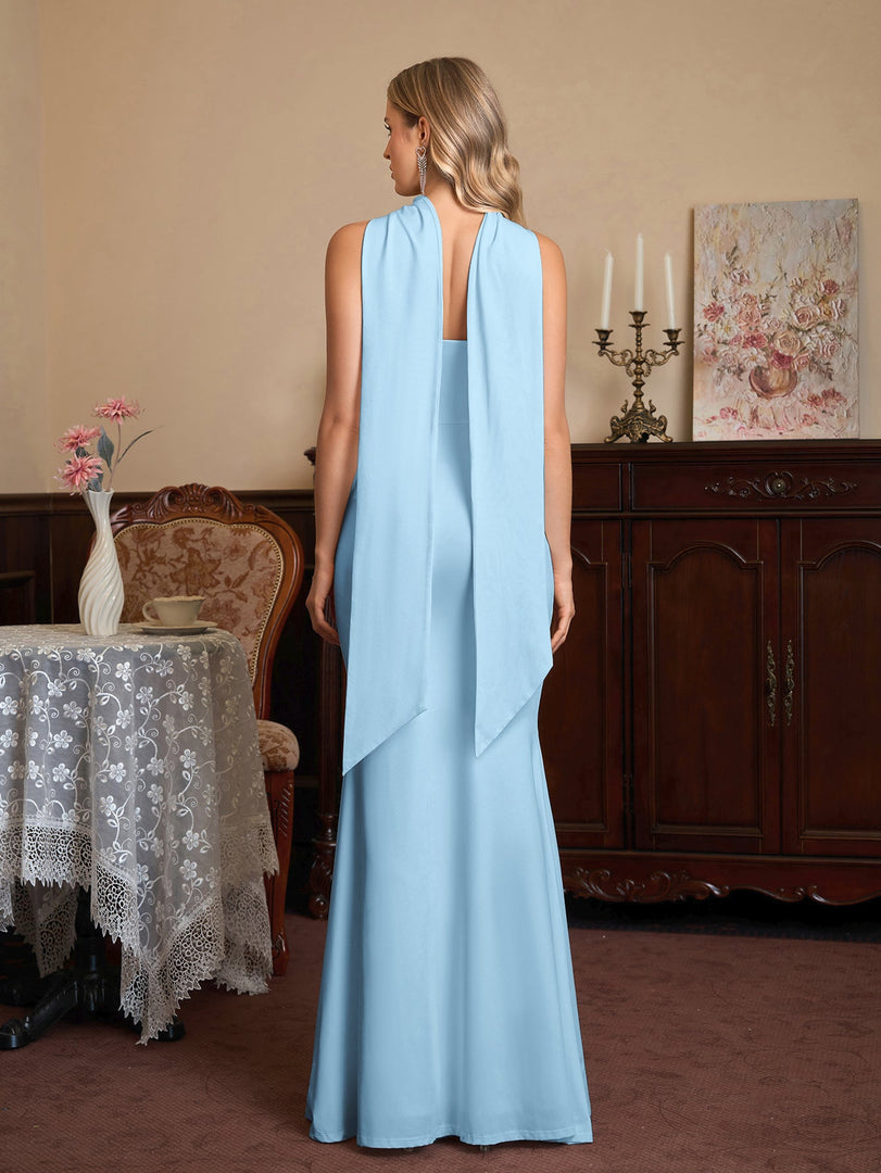Hanging Neck Ribbon Backless Solid Tube Dress | Bridesmaid Dress