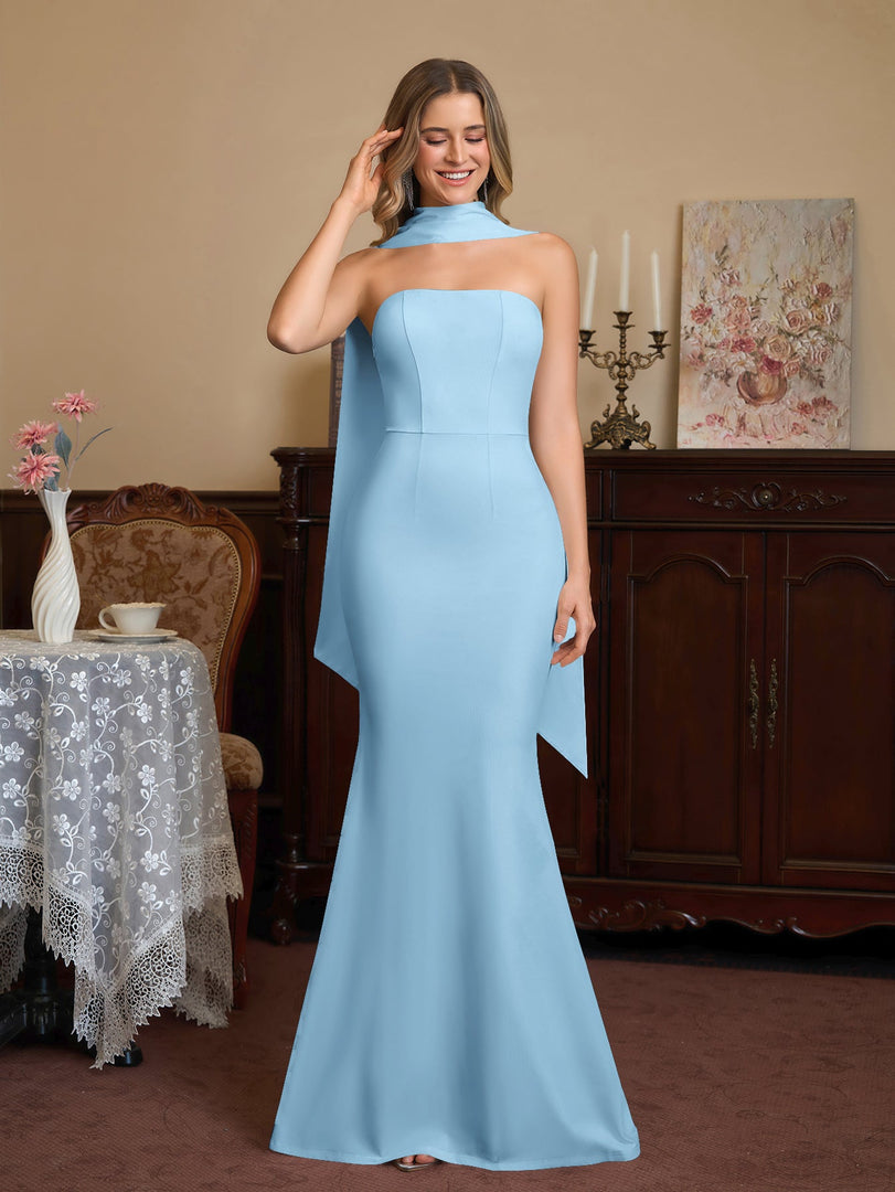 Hanging Neck Ribbon Backless Solid Tube Dress | Bridesmaid Dress