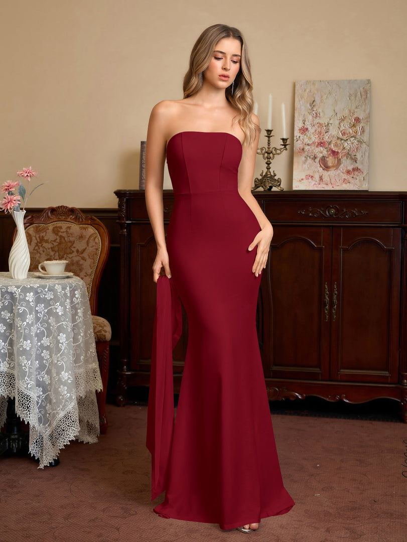 Hanging Neck Ribbon Backless Solid Tube Dress | Bridesmaid Dress