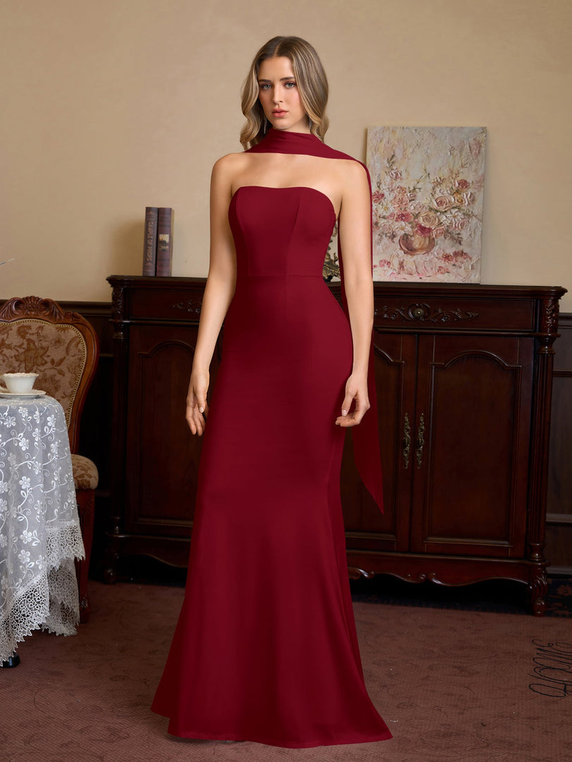 Hanging Neck Ribbon Backless Solid Tube Dress | Bridesmaid Dress