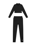 Load image into Gallery viewer, Arcadia + Honora Crop Jacket &amp; High Waisted Leggings Matching Yoga Set. - In Black
