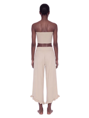 Rufina + Aurora Ruched Tube Top and Wide Leg Pants Yoga Matching Set