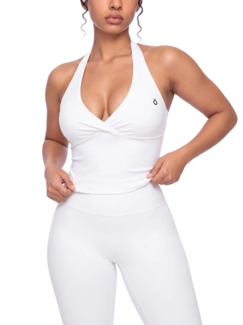 Albina Ruched Halter Yoga Tank Top