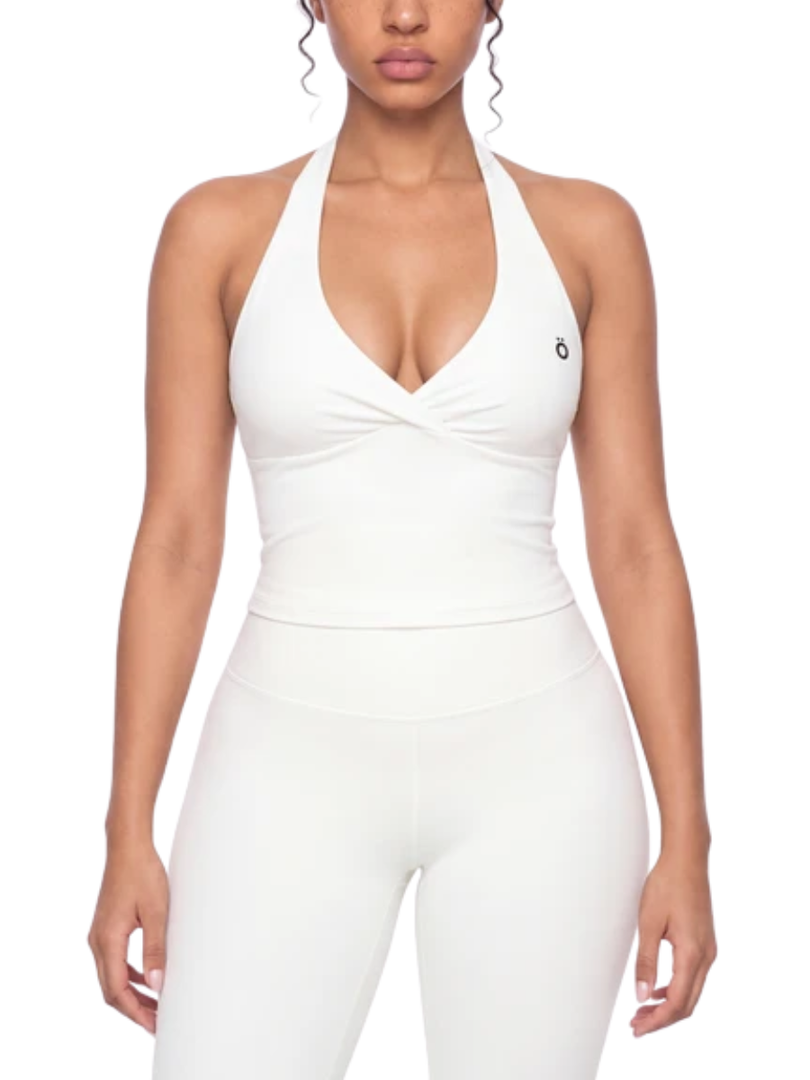 Albina Ruched Halter Yoga Tank Top