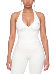 Albina Ruched Halter Yoga Tank Top