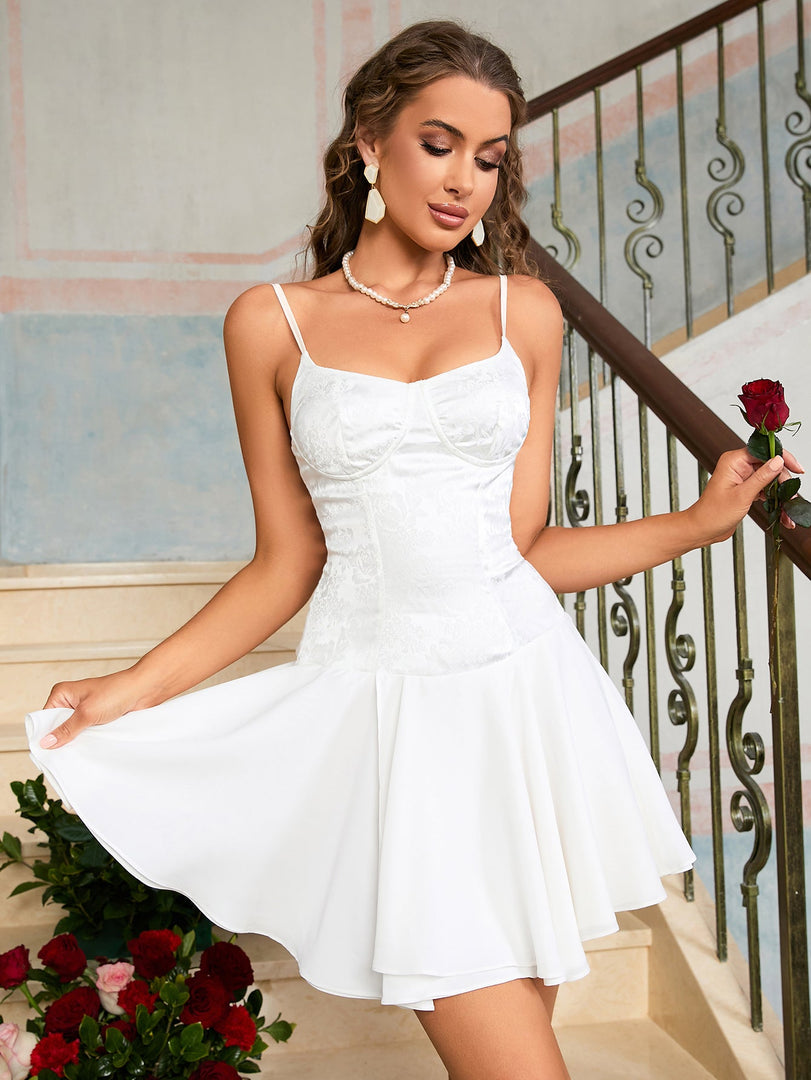 Jacquard Backless Cami Dress | Vacation Dress