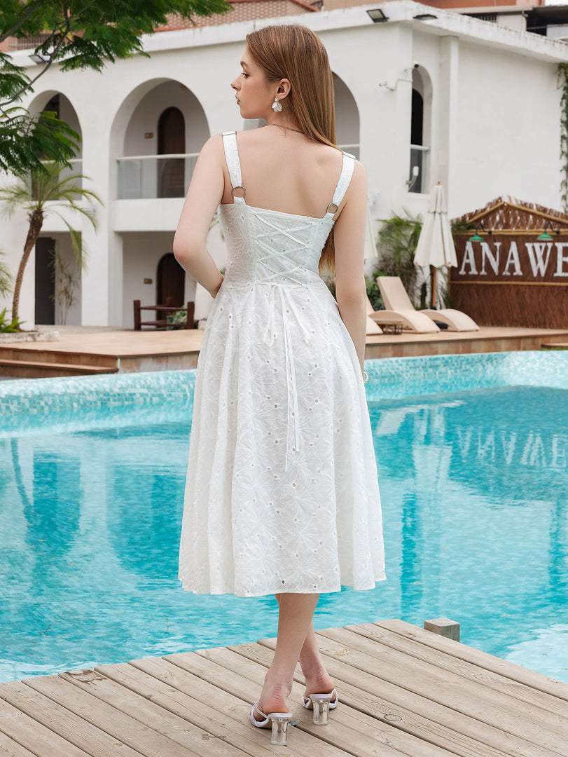 Jacquard V-Neck Tie Back Midi Dress | Wedding Guest Dress, Cocktail Dress