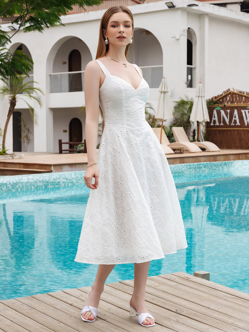 Jacquard V-Neck Tie Back Midi Dress | Wedding Guest Dress, Cocktail Dress