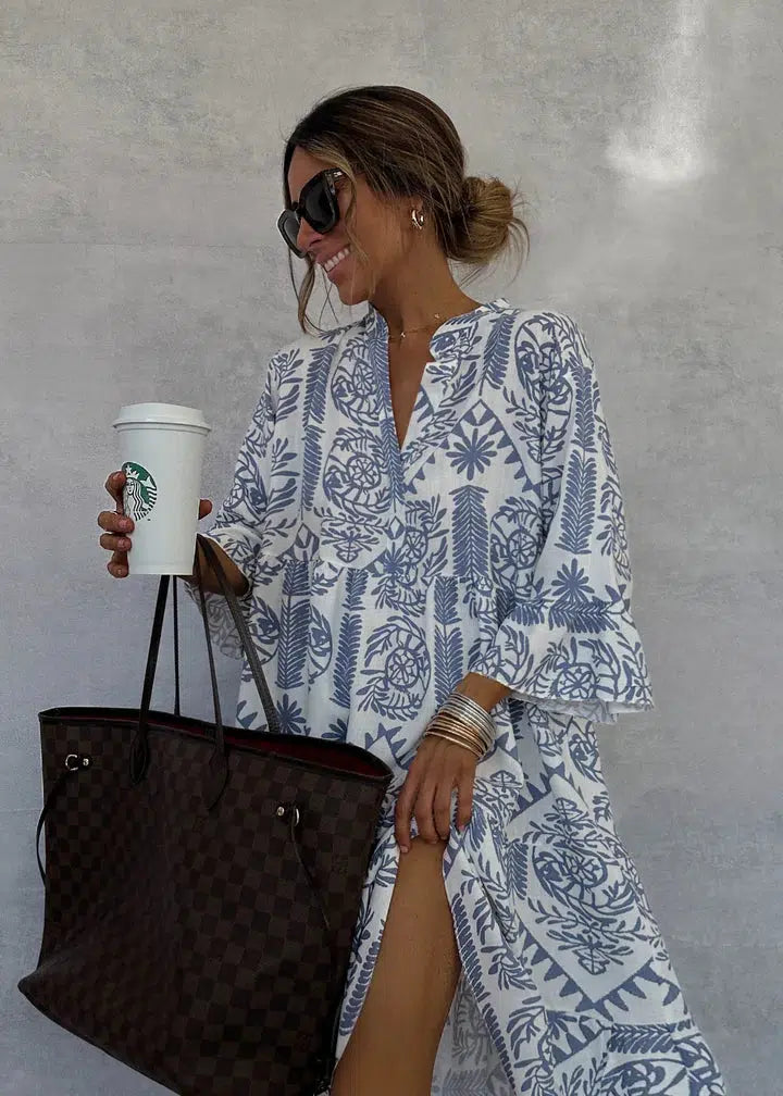 Women's Boho Casual Maxi Dress Floral Print