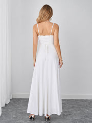 Lace Trim Crisscross Back Corset Cami Dress | Homecoming Dress