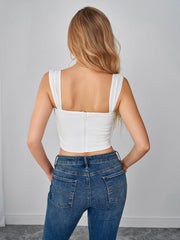 Lace Trim Ruched Bust Tie Front Crop Top | Formal Event Top