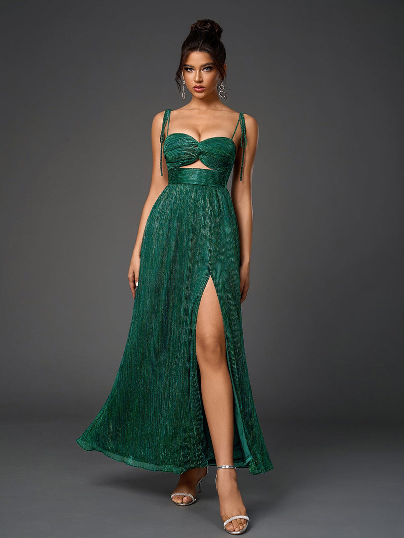 Lacing Strap Cut Out Glitter Maxi Dress | Prom Dress, Formal Dress