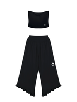 Load image into Gallery viewer, Rufina + Aurora Ruched Tube Top and Wide Leg Pants Yoga Matching Set
