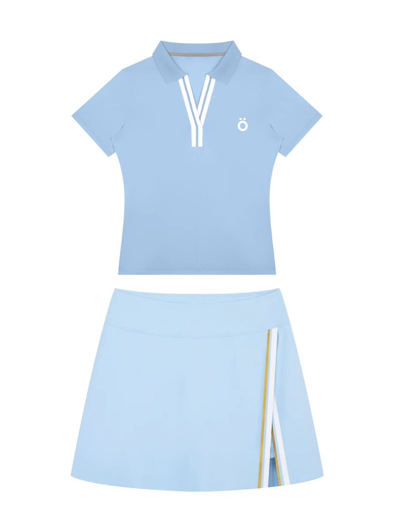 Vespera + Viola Block Polo & Contrast Panel Skirt Matching Set