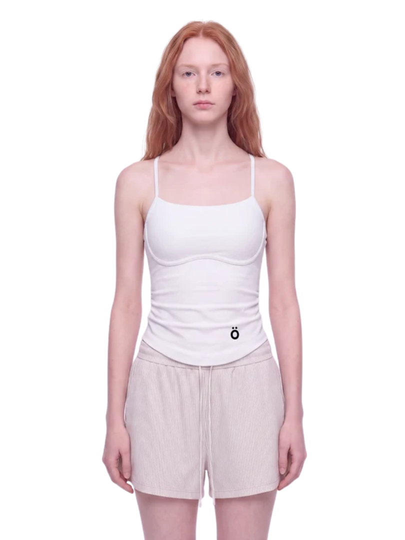 Nona Ruched Yoga Tank Top - In White