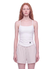 Nona Ruched Yoga Tank Top - In White
