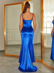 Mermaid Cut Out Satin Maxi Dress | Bridesmaid Dress