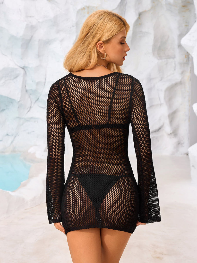 Metal Decoration Perspective Knit Mini Dress | Homecoming Dress, Cocktail Dress