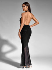 O-Neck Cut Out Mesh Sequin Mermaid Dress | Homecoming Dress