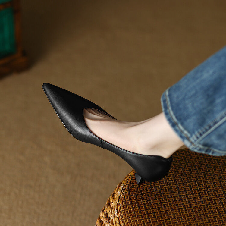 Women's Wedding Shoes Pointed Toe Kitten Heel Slip On Style