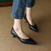 Women's Wedding Shoes Pointed Toe Kitten Heel Slip On Style