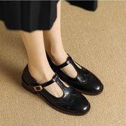 Women's Mary Jane Shoes Buckle Strap Block Heel Round Toe Style