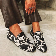 Women's Black and White Loafers Slip On Penny Toe Comfortable Casual Style