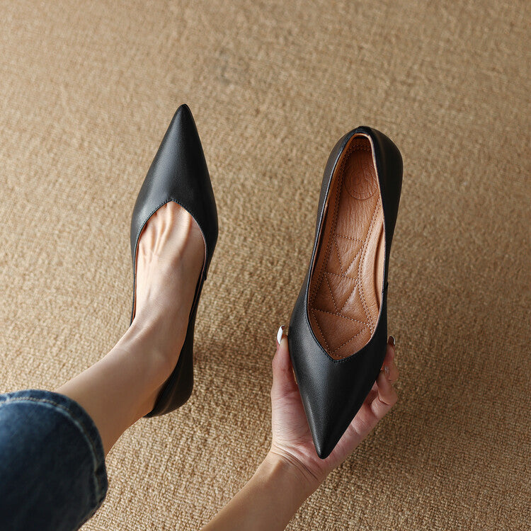 Women's Wedding Shoes Pointed Toe Kitten Heel Slip On Style