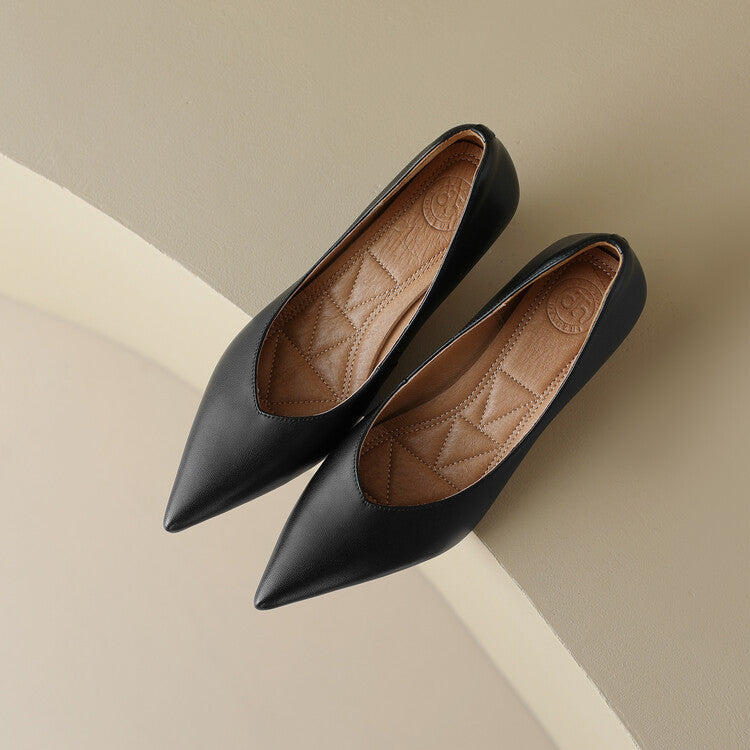 Women's Wedding Shoes Pointed Toe Kitten Heel Slip On Style