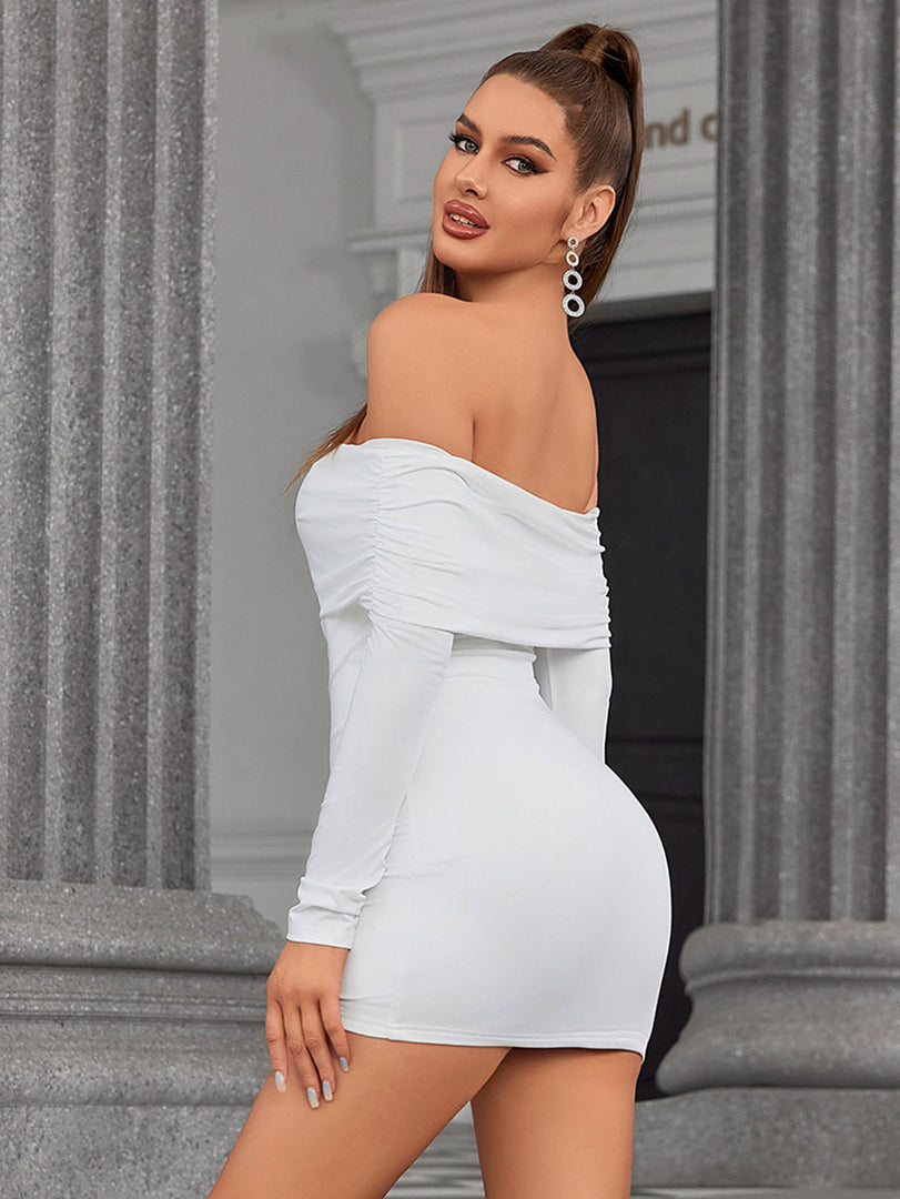 Off Shoulder Crisscross Front Tube Dress | Wedding Guest Dress