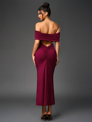 Off Shoulder Cut Out Back Ruched Bodycon Dress | Homecoming Dress, Cocktail Dress
