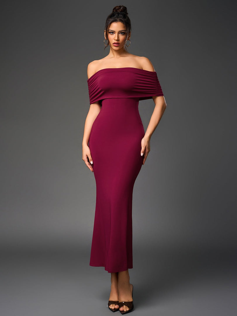Off Shoulder Cut Out Back Ruched Bodycon Dress | Homecoming Dress, Cocktail Dress
