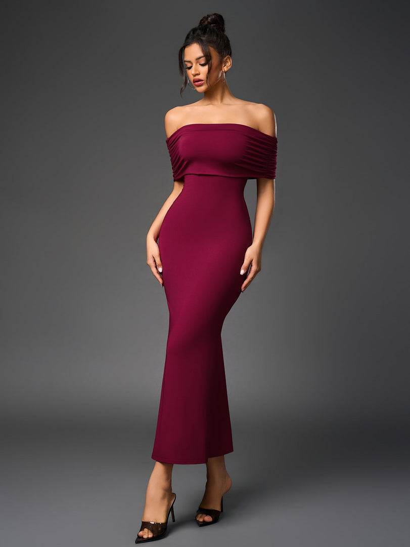 Off Shoulder Cut Out Back Ruched Bodycon Dress | Homecoming Dress, Cocktail Dress