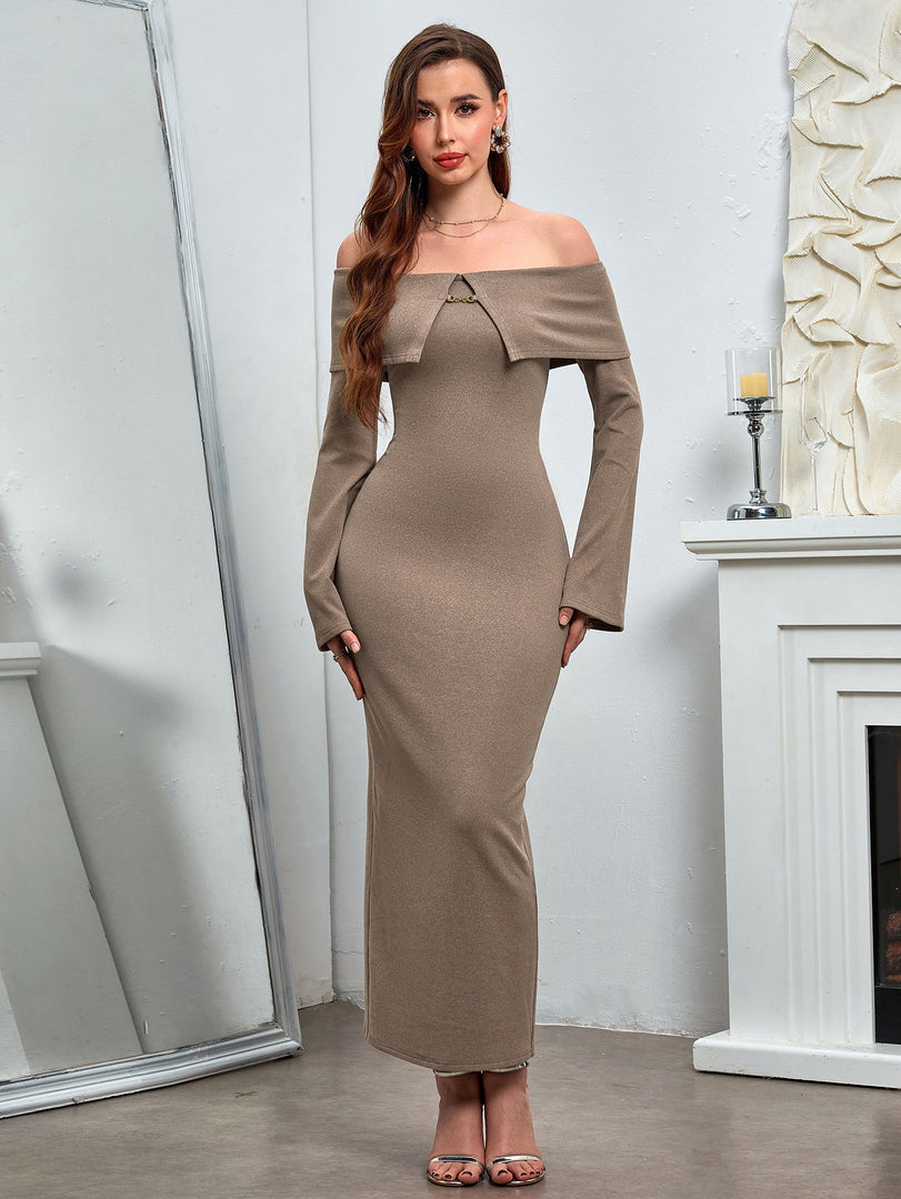 Off Shoulder Flounce Sleeve Mermaid Dress | Prom Dress