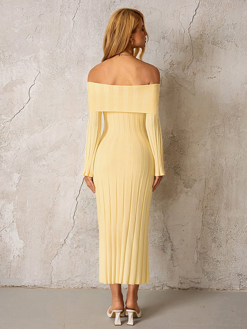 Off Shoulder Knitted Bodycon Dress | Homecoming Dress, Cocktail Dress