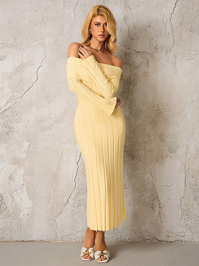 Off Shoulder Knitted Bodycon Dress | Homecoming Dress, Cocktail Dress
