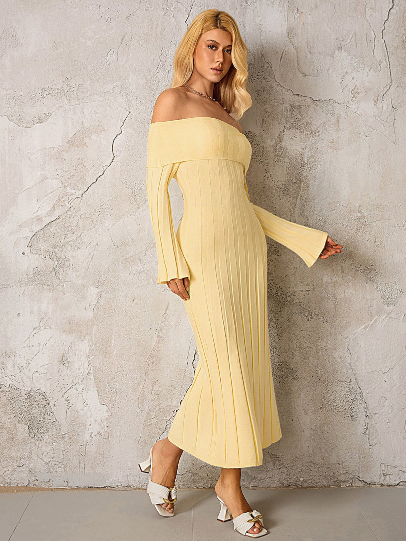 Off Shoulder Knitted Bodycon Dress | Homecoming Dress, Cocktail Dress