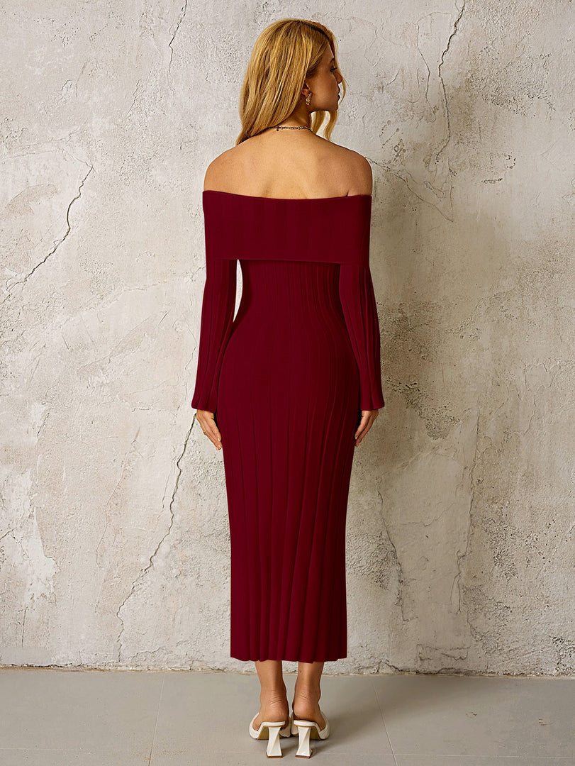 Off Shoulder Knitted Bodycon Dress | Homecoming Dress, Cocktail Dress