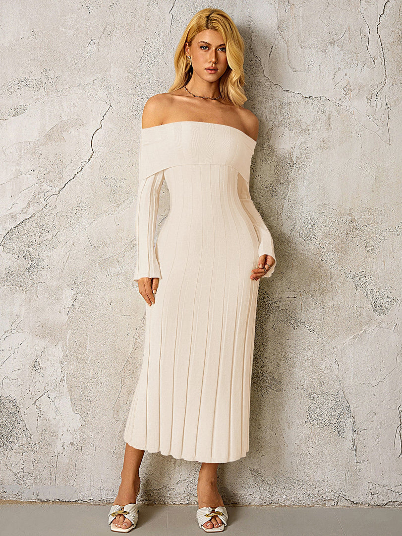 Off Shoulder Knitted Bodycon Dress | Homecoming Dress, Cocktail Dress