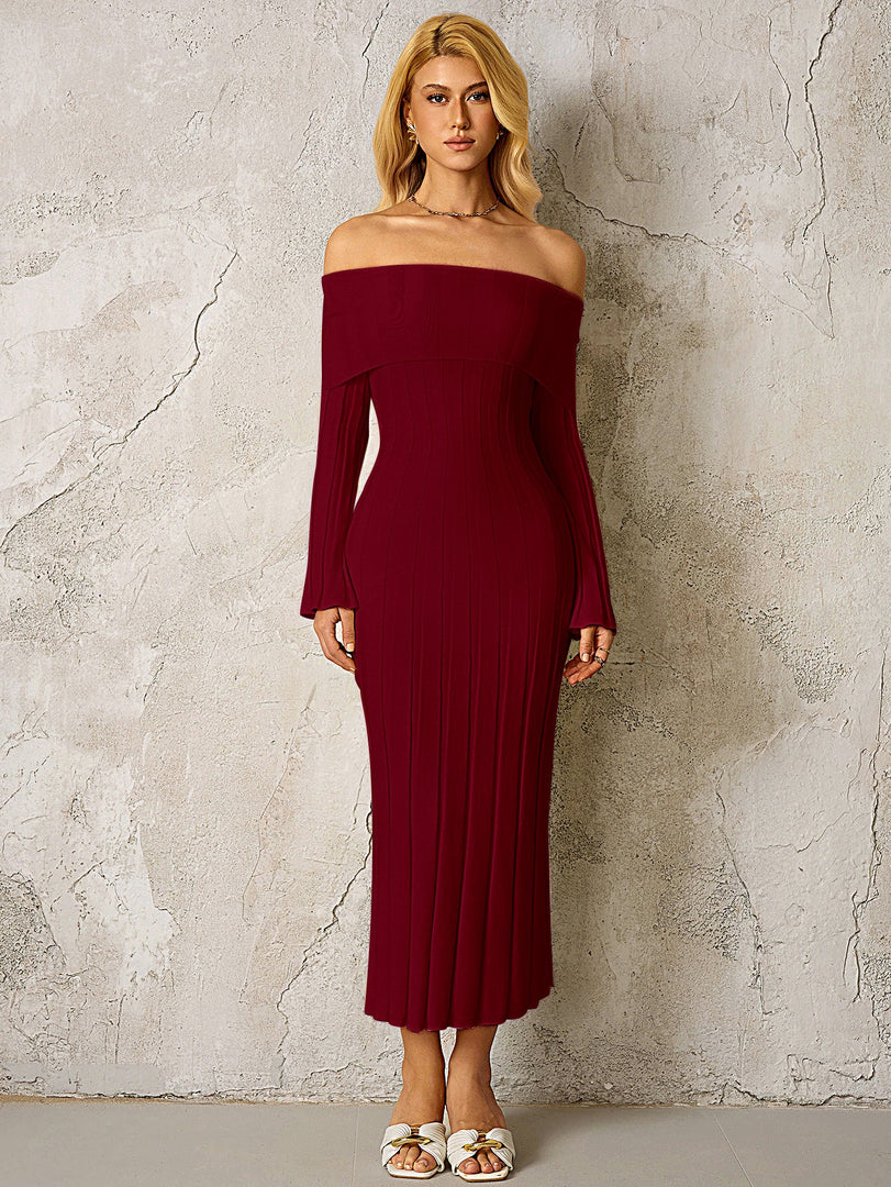 Off Shoulder Knitted Bodycon Dress | Homecoming Dress, Cocktail Dress