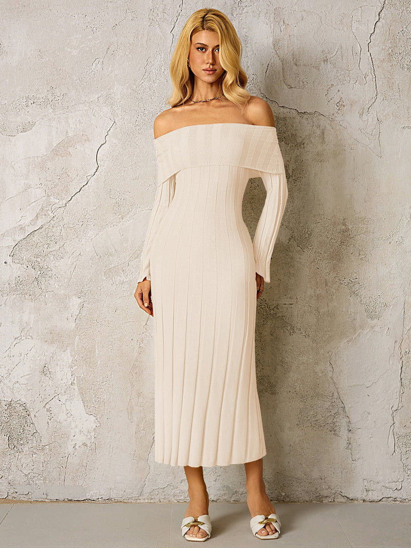 Off Shoulder Knitted Bodycon Dress | Homecoming Dress, Cocktail Dress