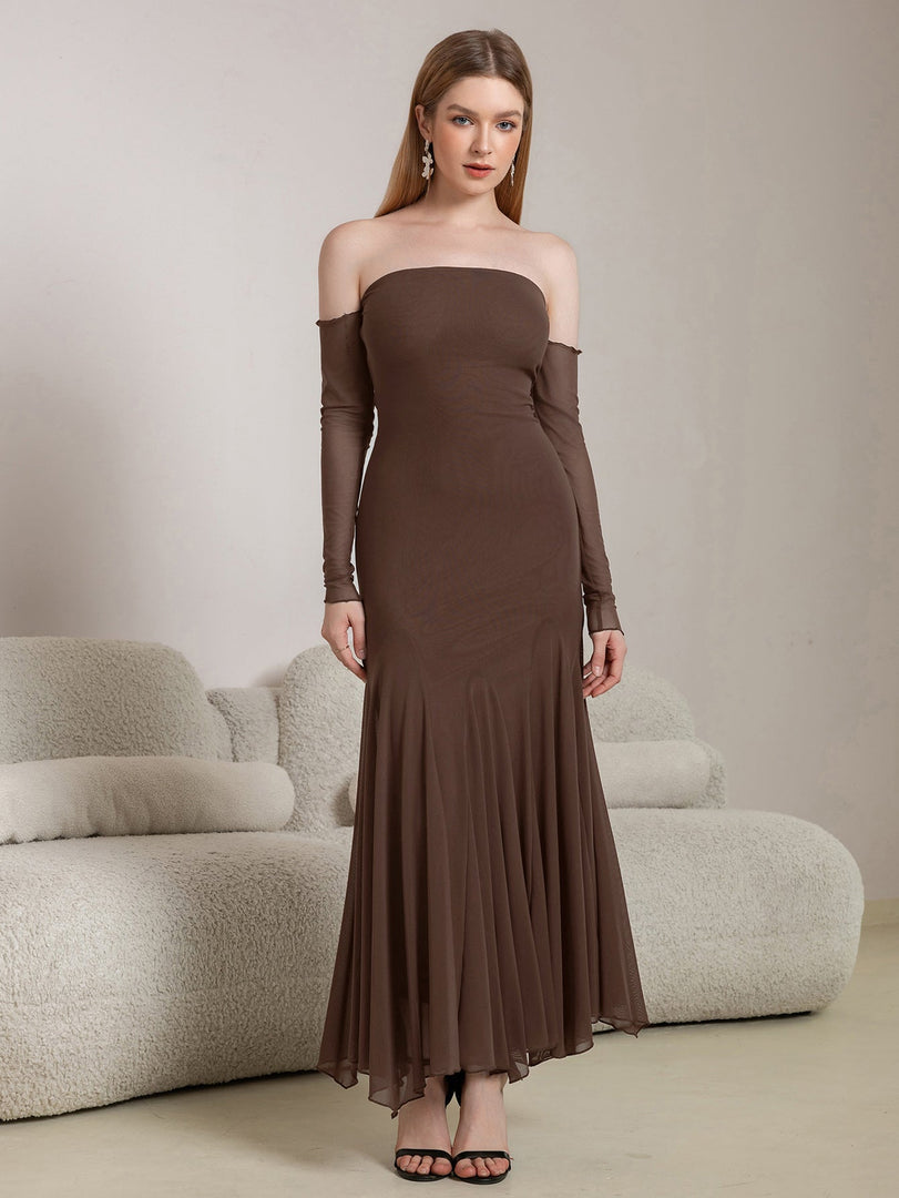 Off Shoulder Pleated Hem Mesh Bodycon Dress | Cocktail Dress, Homecoming Dress