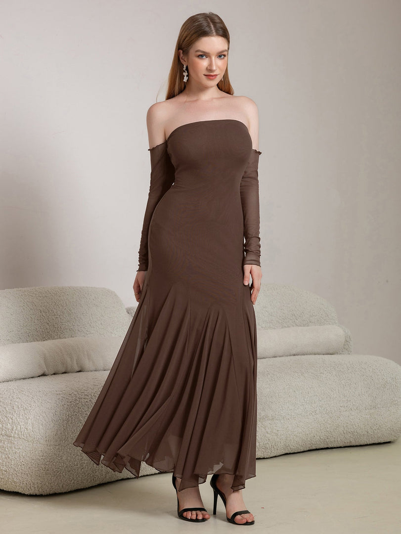 Off Shoulder Pleated Hem Mesh Bodycon Dress | Cocktail Dress, Homecoming Dress