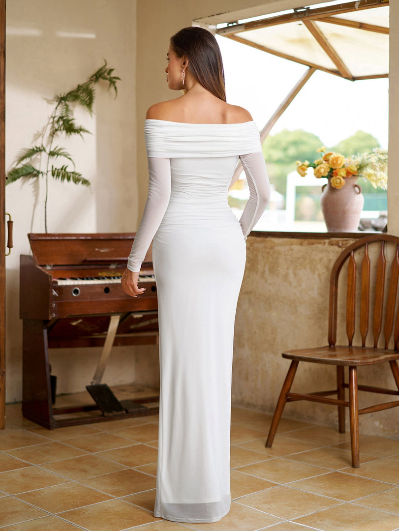 Off Shoulder Ruched Crisscross Mesh Bodycon Dress | Cocktail Dress, Homecoming Dress