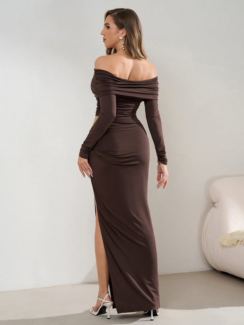 Off Shoulder Ruched Cut Out Waist Bodycon Dress | Homecoming Dress, Cocktail Dress