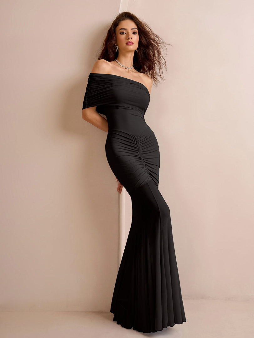 Off Shoulder Ruched Mesh Bodycon Dress | Cocktail Dress, Homecoming Dress